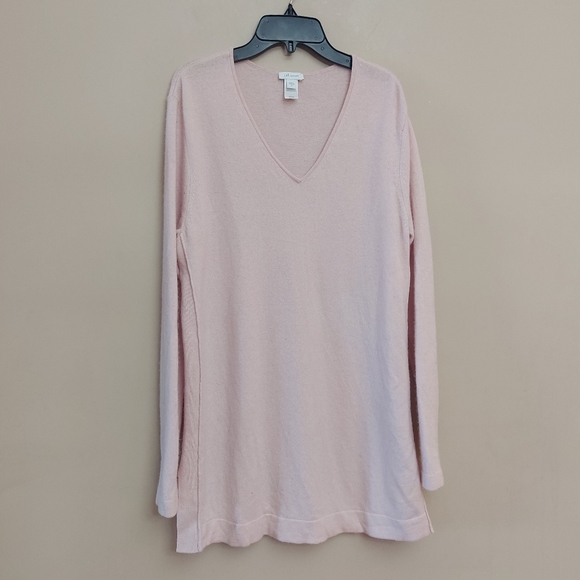 J.Jill Cashmere V Neck light pink oversized sweater Size Medium - Picture 1 of 6